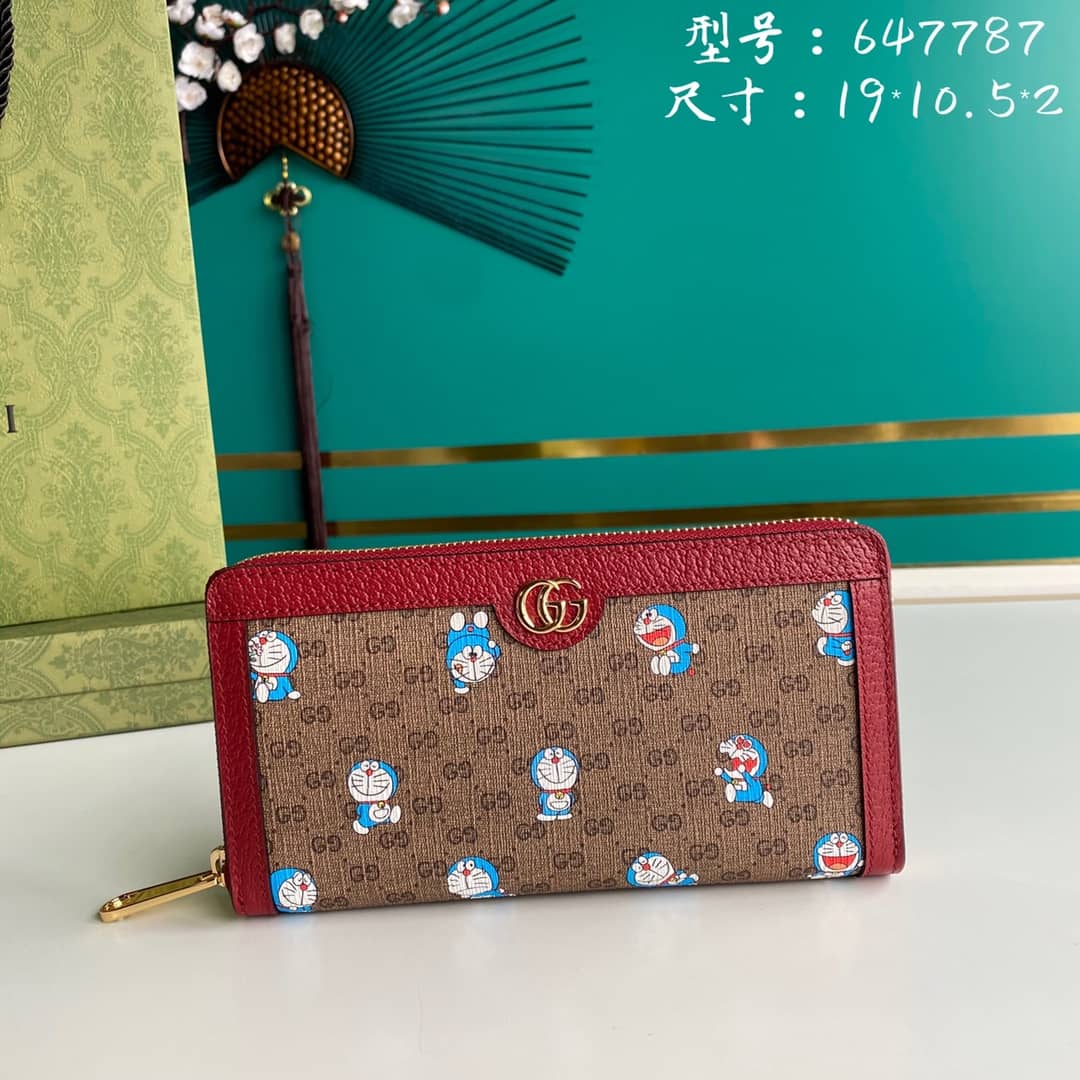 Gucci x Doraemon Zip Around Wallet Replica 647787 - DEEPREPS