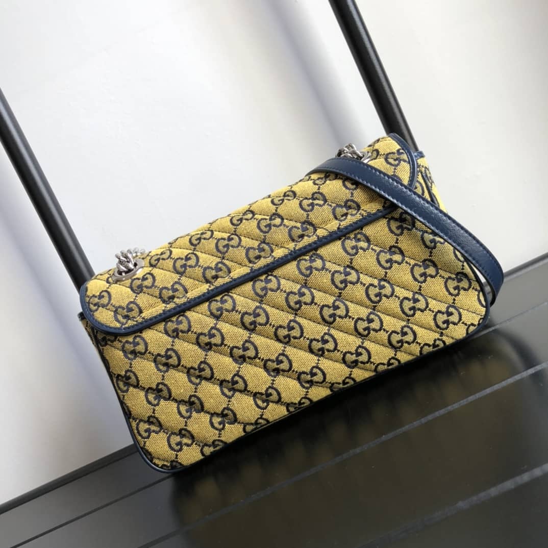 Gucci GG Marmont Matelasse Shoulder Bag Replica Yellow 443497 - DEEPREPS