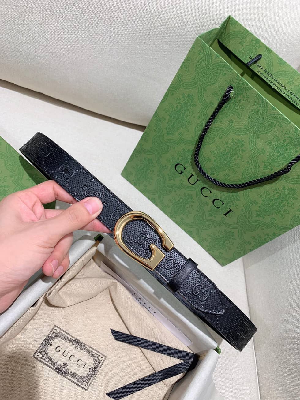 Fake Gucci Logo Belt 30mm - DEEPREPS