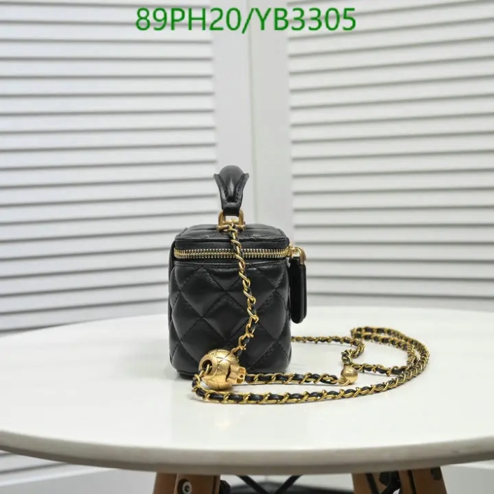 Chanel Leather Vanity Black Bag with Chain YB33055 - DEEPREPS
