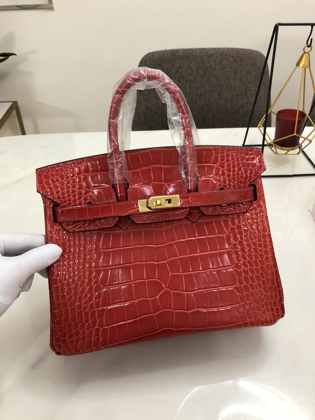 Hermes Birkin 25CM Crocodile Shiny Replica Bag - DEEPREPS