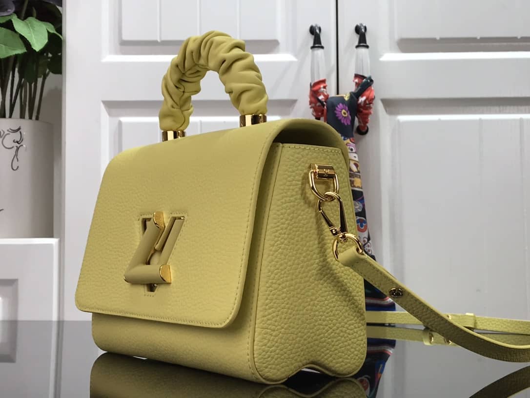 Louis Vuitton Replica Bags Twist PM Pondichery Taurillon Leather Replica Bag Yellow M58691 - DEEPREPS