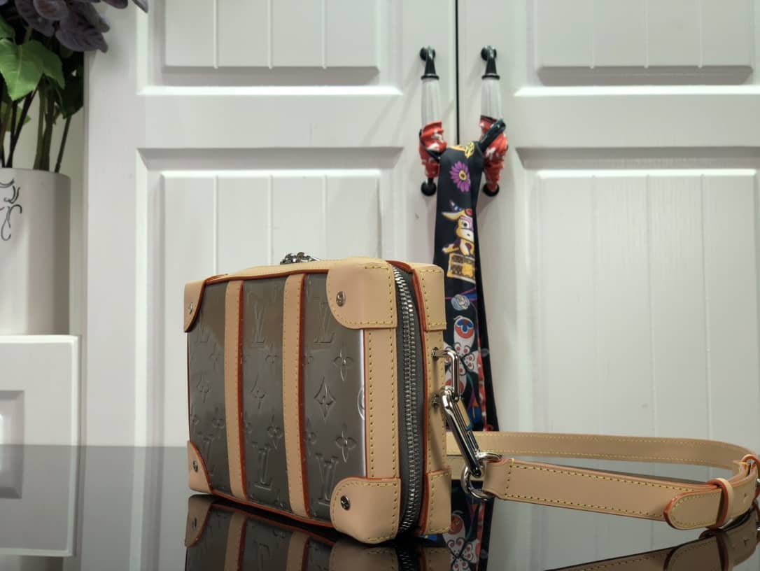 Louis Vuitton Soft Trunk Monogram Mirror Coated Canvas Replica Bag Silver M45880 - DEEPREPS