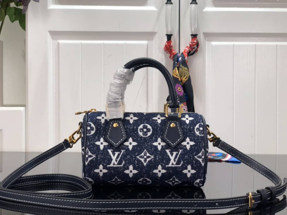 Louis Vuitton Nano Speedy Denim Leather M81168 Replica Crossbody Bag - DEEPREPS