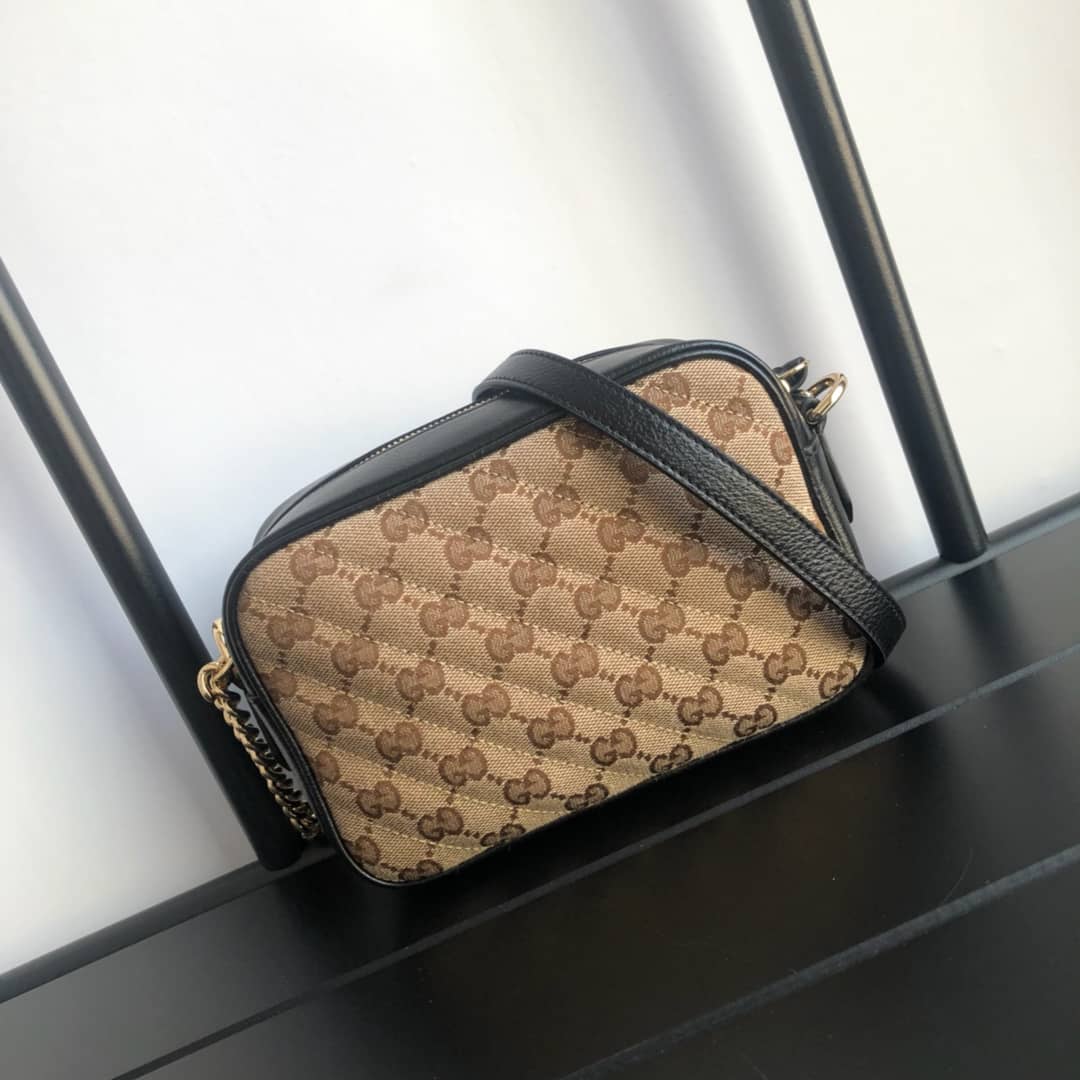 Gucci GG Marmont Matelassé Mini Bag Replica Brown 448065 - DEEPREPS