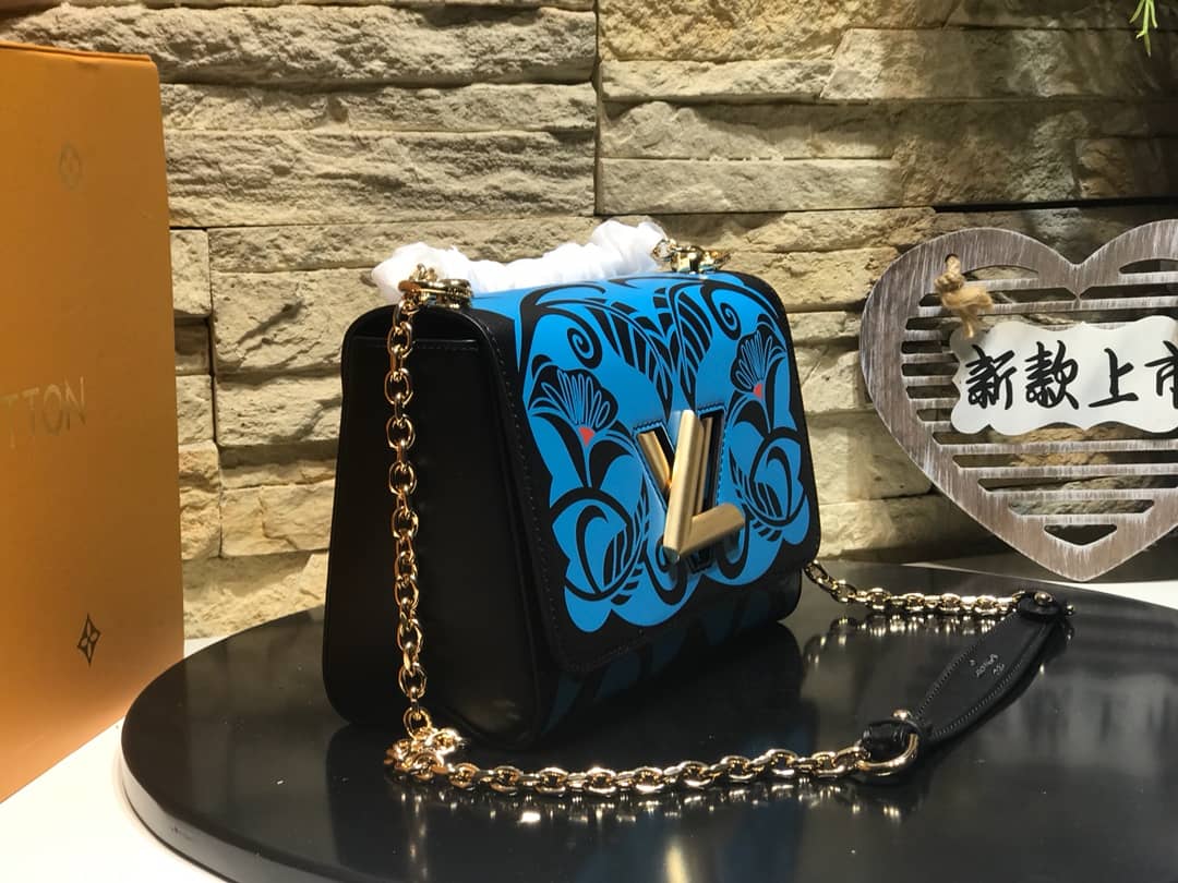 Louis Vuitton Twist MM Bag Blue M50296 Replica - DEEPREPS