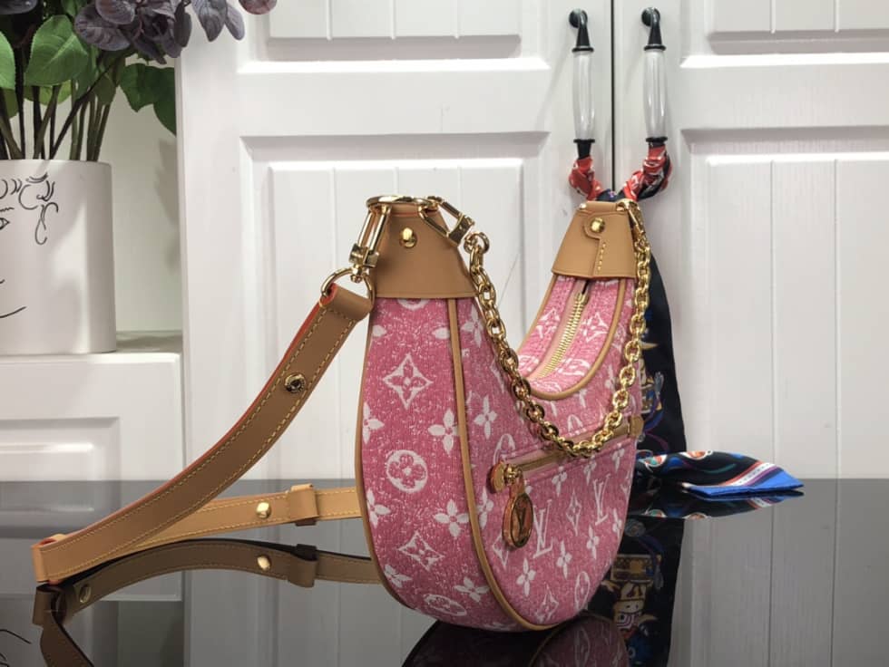 Louis Vuitton Denim Loop Bag Pink M81166 Replica Hobo - DEEPREPS