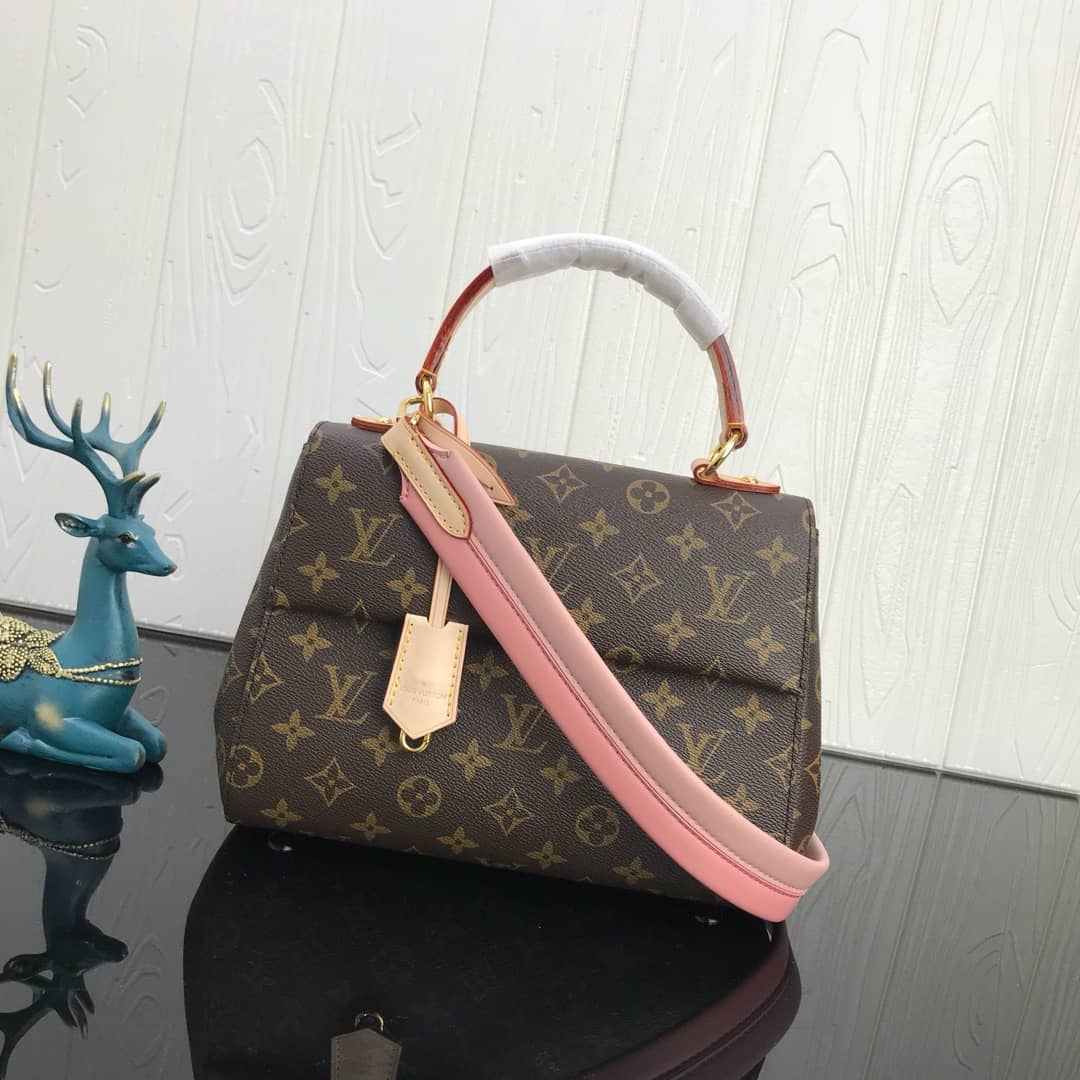 Louis Vuitton Cluny BB Monogram Canvas Shoulder Bag Replica Pink M42738 - DEEPREPS