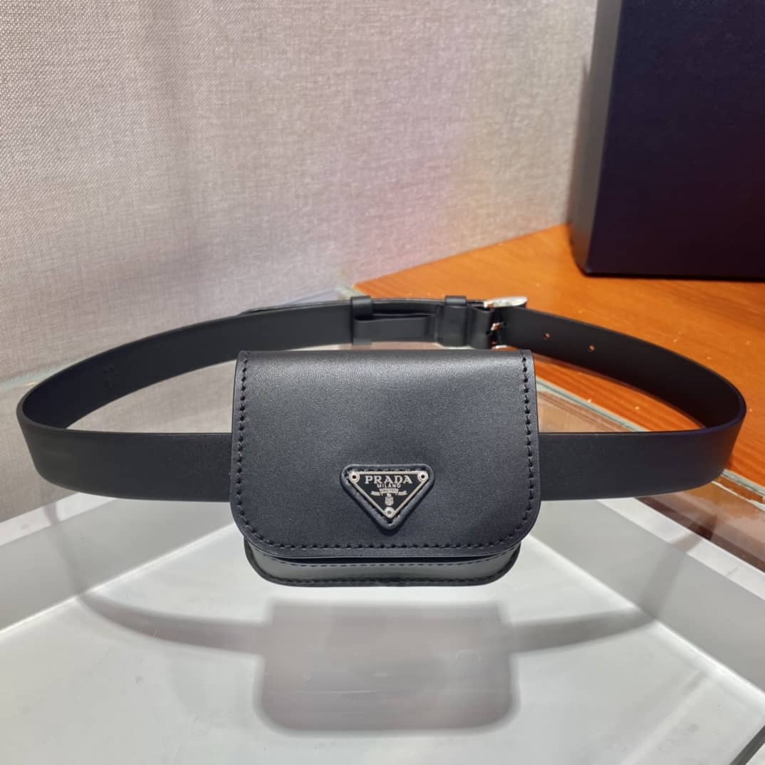 Replica Pradas Womens Leather Belt With Pouch - DEEPREPS
