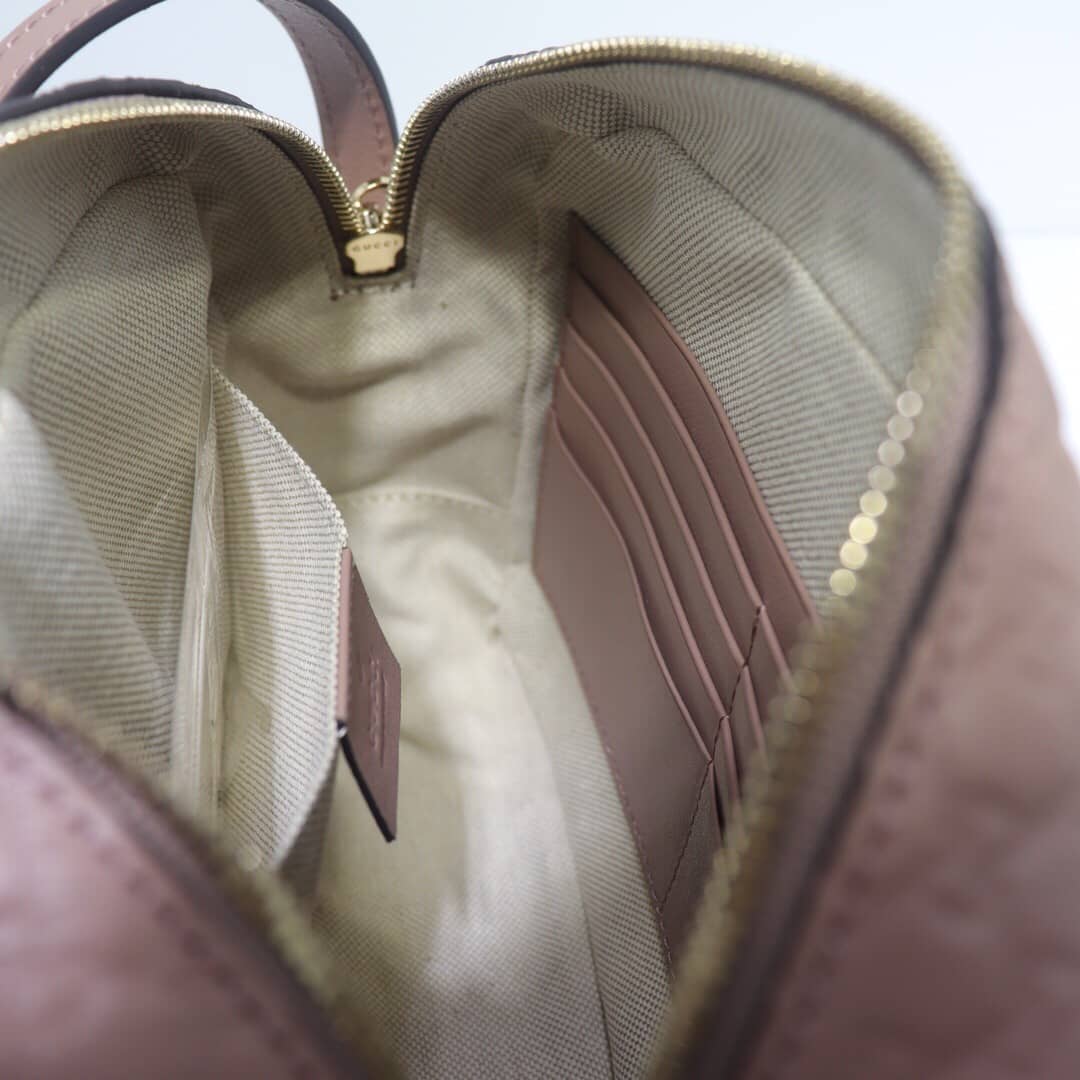 Gucci Bree Guccissima GG Leather Canvas Camera Bag Replica Apricot 449413 - DEEPREPS