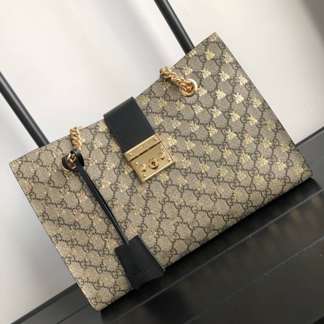 Gucci Padlock Medium GG Supreme Shoulder Bag Replica Brown 479197 - DEEPREPS