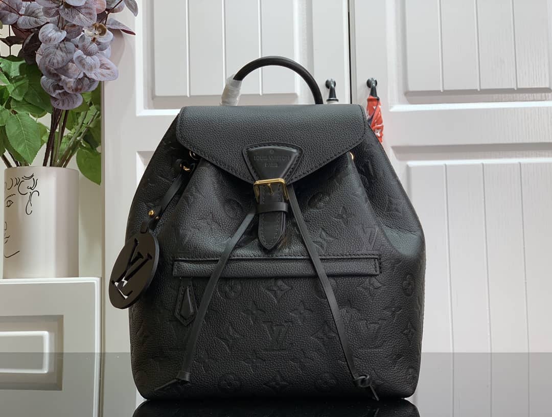 Louis Vuitton Ann Platt Montsouris PM Noir Leather Replica Backpack Black M45205 - DEEPREPS