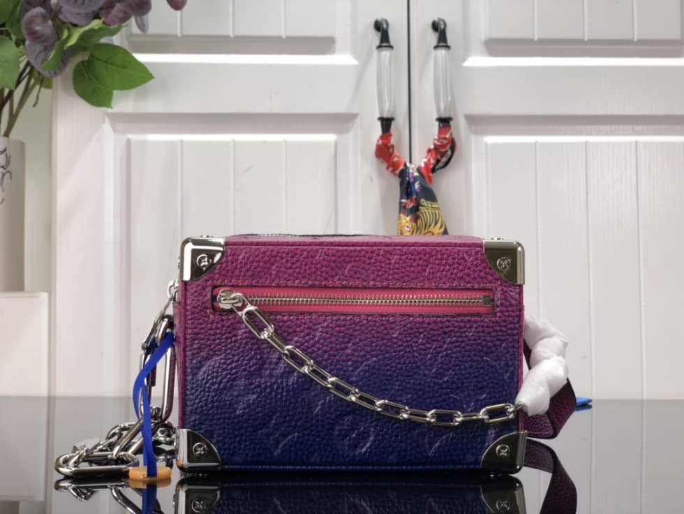 Louis Vuitton Mini Soft Trunk Taurillon Blue/Pink M81219 Replica Shoulder Bag - DEEPREPS