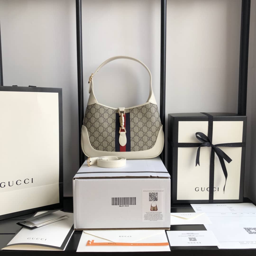 Gucci GG Jackie 1961 Mini Shoulder Bag Replica Gray 637092 - DEEPREPS