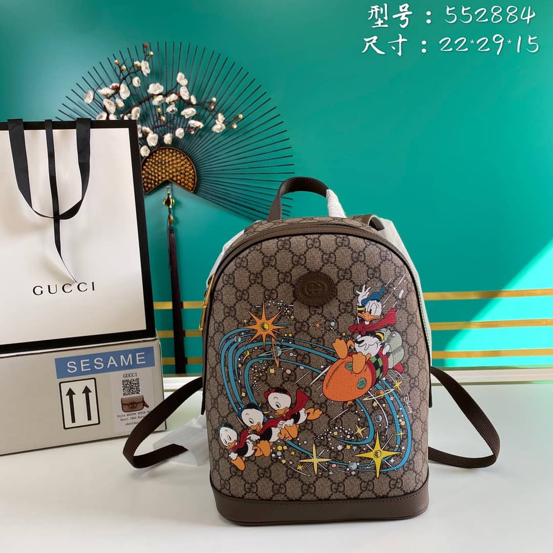 Gucci Donald Duck Disney x Gucci Backpack GG Supreme Fabric Replica 552884 - DEEPREPS