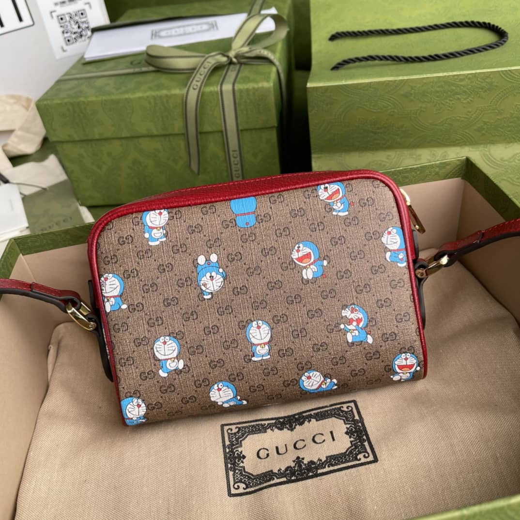 Gucci Doraemon GG Supreme Mini Shoulder Bag Replica 647784 - DEEPREPS