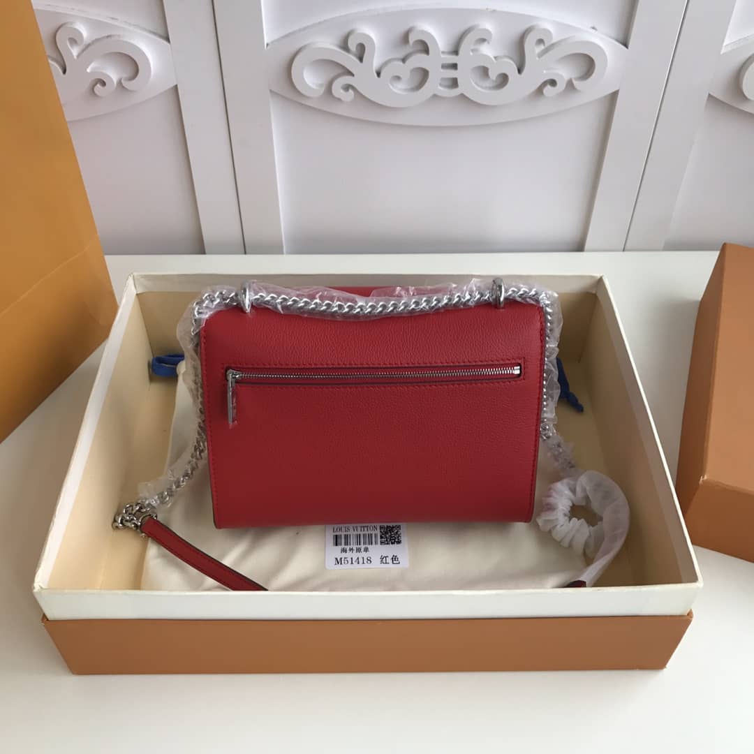 Louis Vuitton MyLockMe BB Calf Chain Replica Shoulder Bag Red M51418 - DEEPREPS