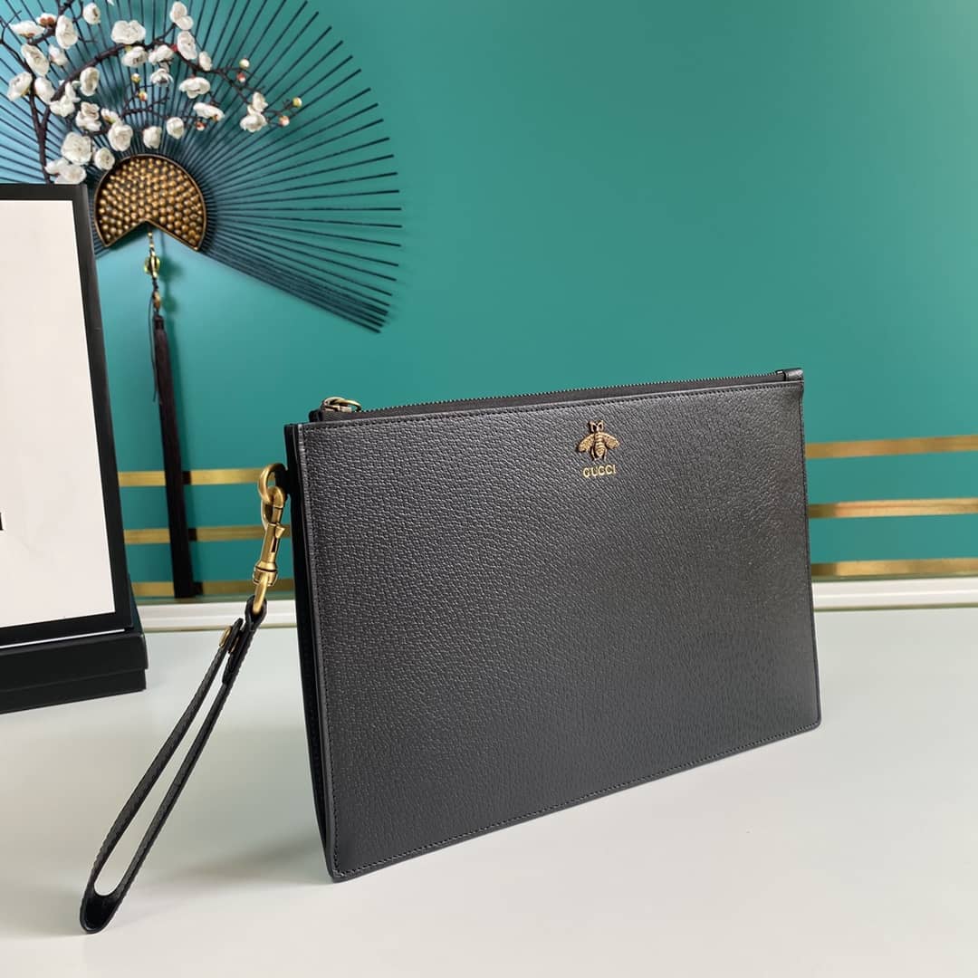 Gucci Animalier Leather Pouch Replica 523684 - DEEPREPS