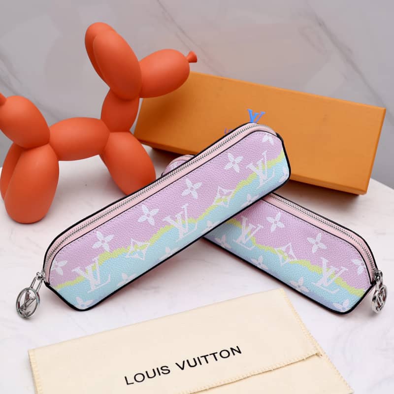 Louis Vuitton Pencil Pouch Elizabeth Monogram Canvas Replica Blue GI0009 - DEEPREPS
