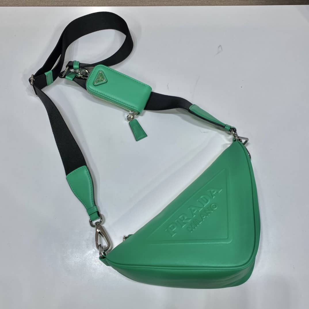 Prada Leather Triangle Replica Shoulder Bag - DEEPREPS