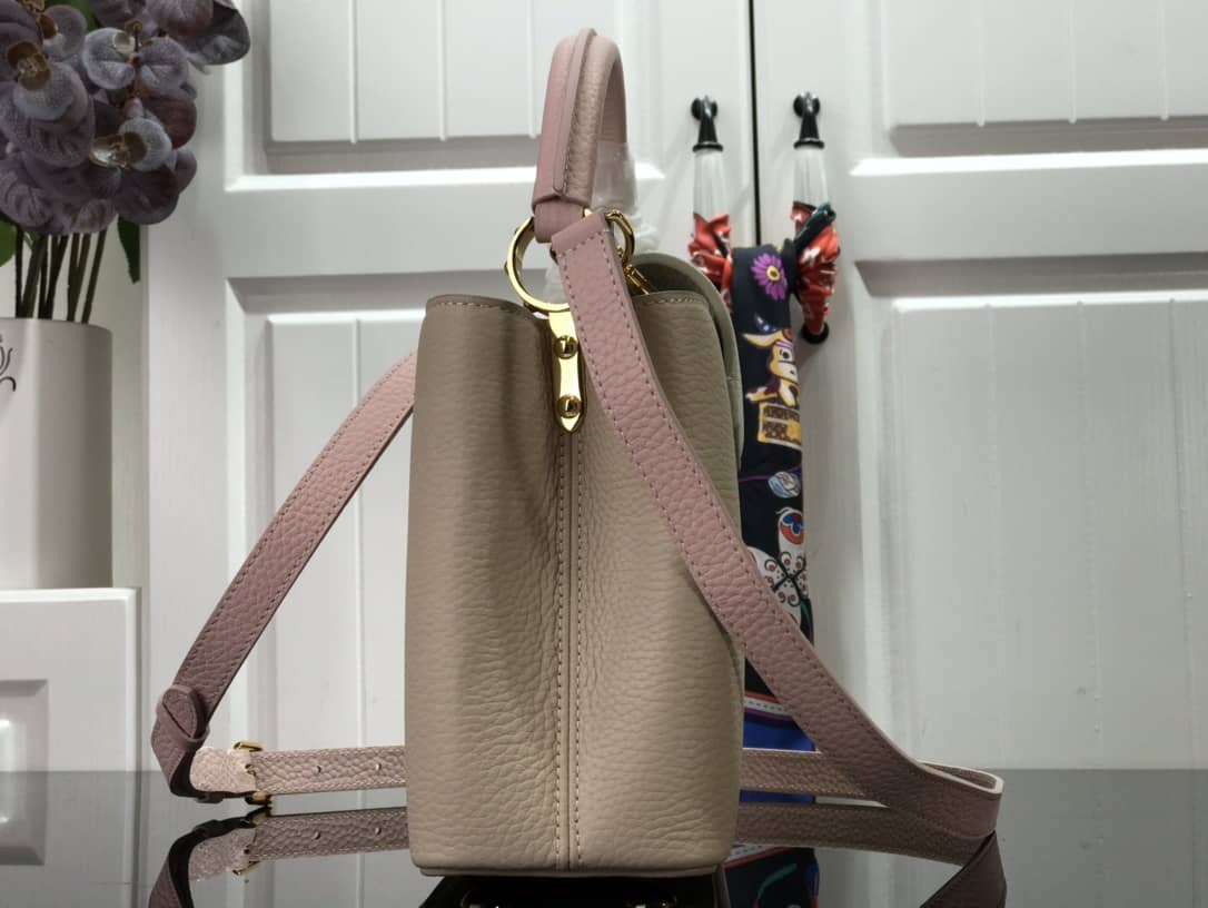 Louis Vuitton Capucines MM 2way Leather Replica Shoulder Bag Apricot M57523 - DEEPREPS
