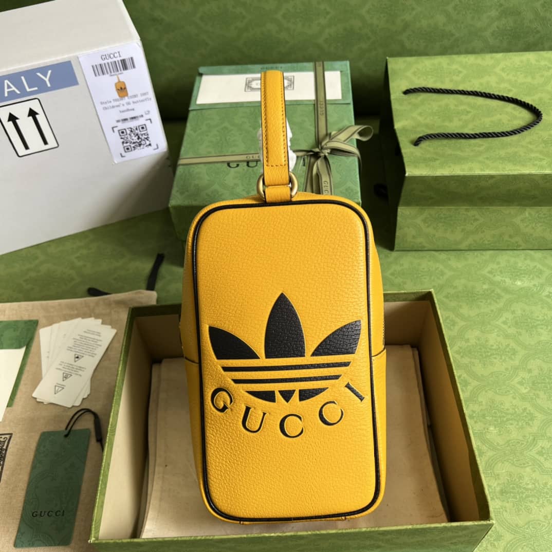Gucci Adidas x Gucci Mini Top Handle Yellow 702387 Replica Clutch - DEEPREPS