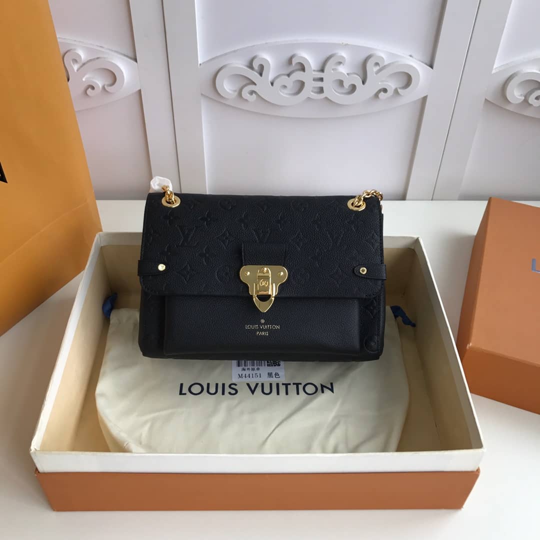 Louis Vuitton Monogram Empreinte Vavin PM Chain Replica Shoulder Bag Black M44151 - DEEPREPS