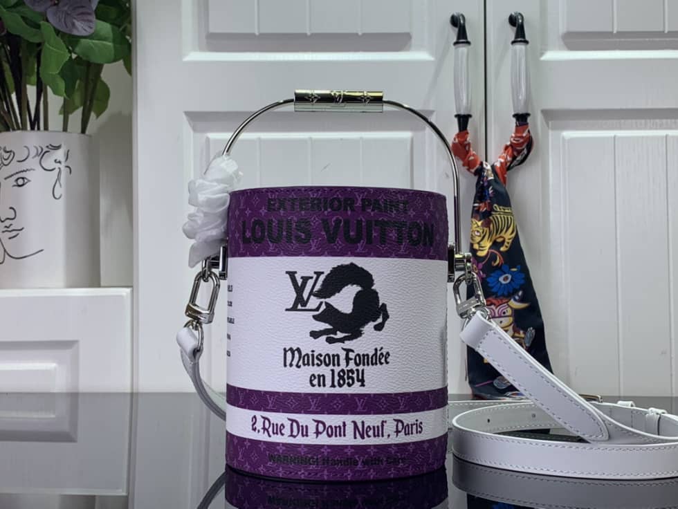 Louis Vuitton Paint Can Purple M81591 Replica Bucket Bag - DEEPREPS