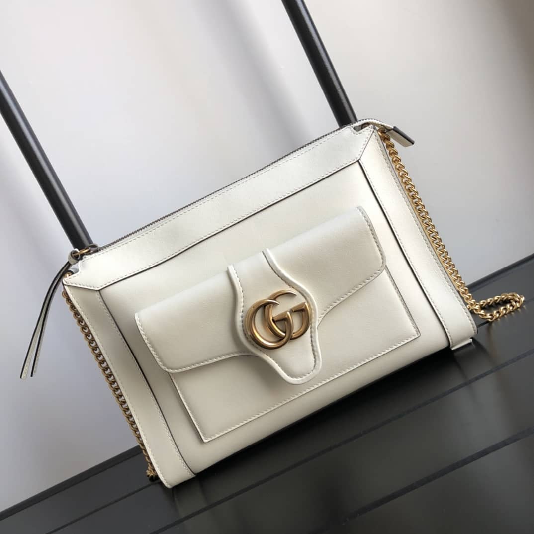 Gucci Small Shoulder Bag With Double G Replica White 648999 - DEEPREPS