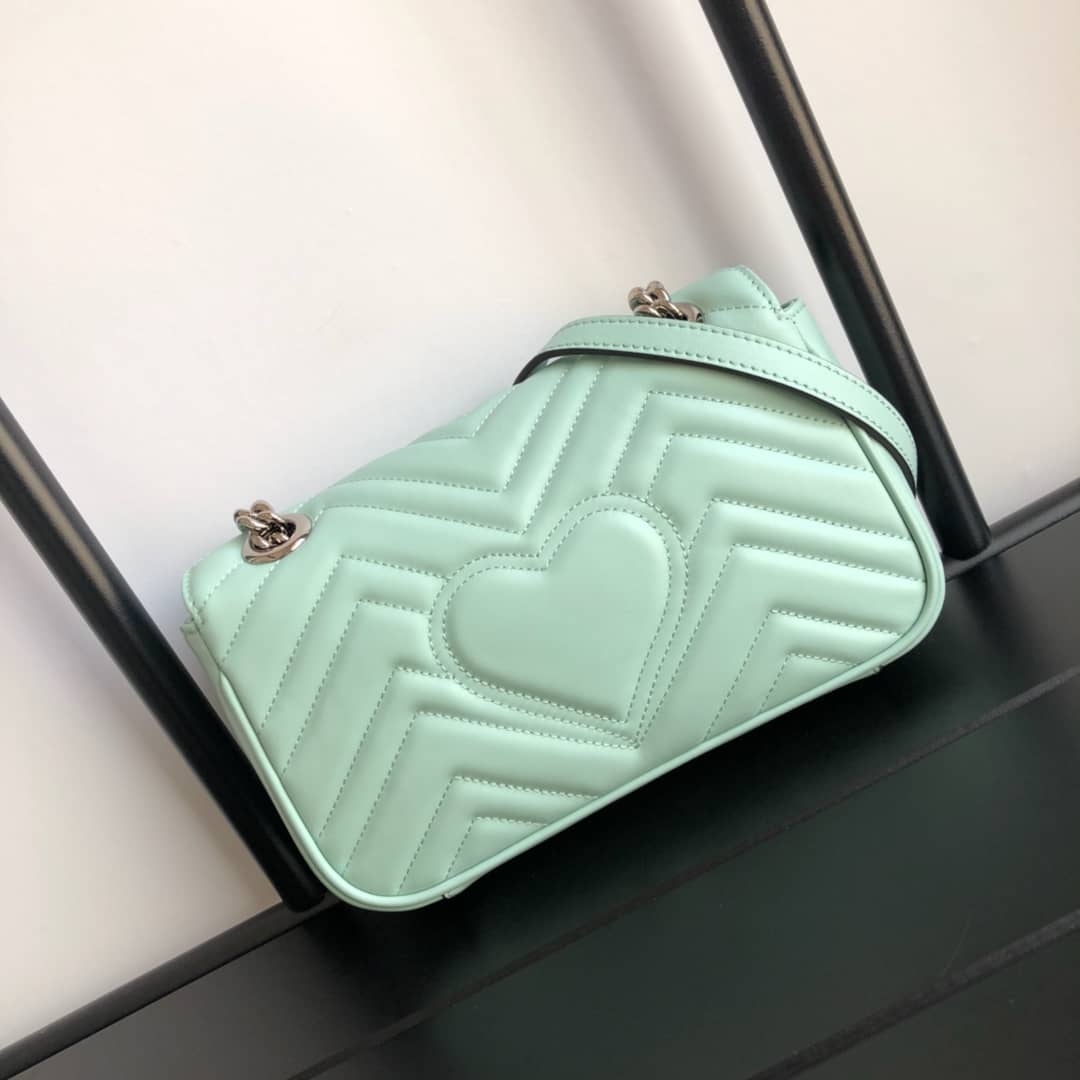 Gucci GG Marmont Mini Matelasse Shoulder Bag Replica Green 446744 - DEEPREPS