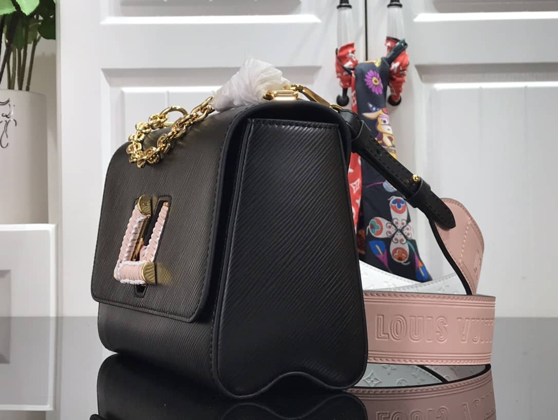 Louis Vuitton Epi leather Twist MM Replica Handbag Black M57667 - DEEPREPS
