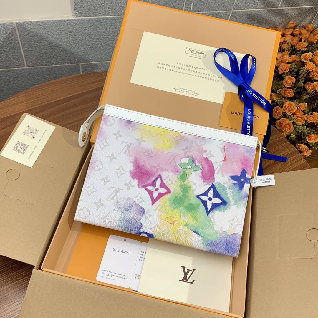 Louis Vuitton Pochette Voyage Monogram Watercolor Replica Clutch Multicolor M80460 - DEEPREPS