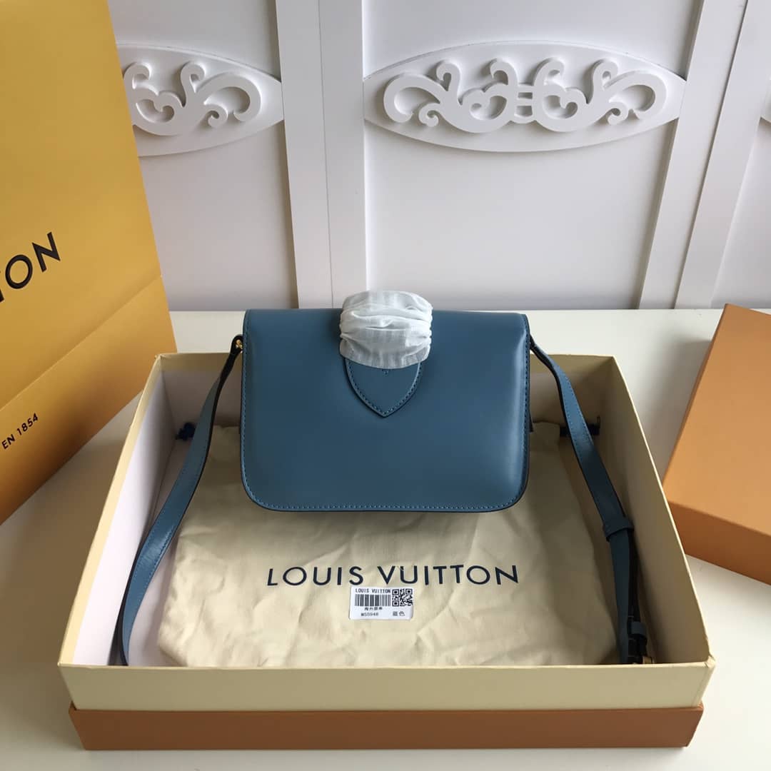 Louis Vuitton Pont9 Neuf Leather Replica Shoulder Bag Blue M55948 - DEEPREPS
