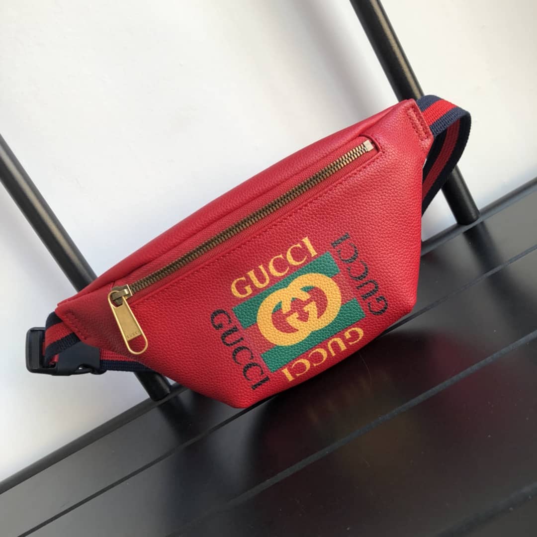Gucci Print Small Waist Body Belt Bag Replica Red 527792 - DEEPREPS