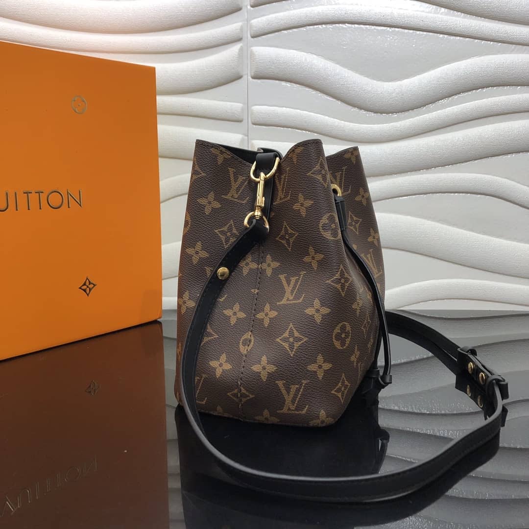 Louis Vuitton Noe Monogram Canvas Replica Bucket Bag Black - DEEPREPS
