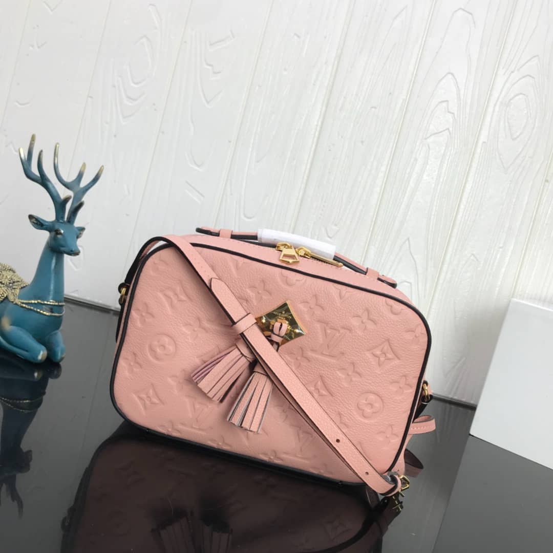 Louis Vuitton Saintonge Monogram Empreinte Replica Bag Pink M44593 - DEEPREPS