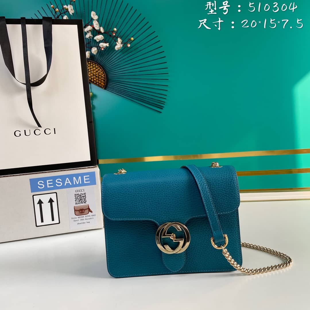 Gucci Interlocking Leather Chain Crossbody Bag Replica 510304 - DEEPREPS