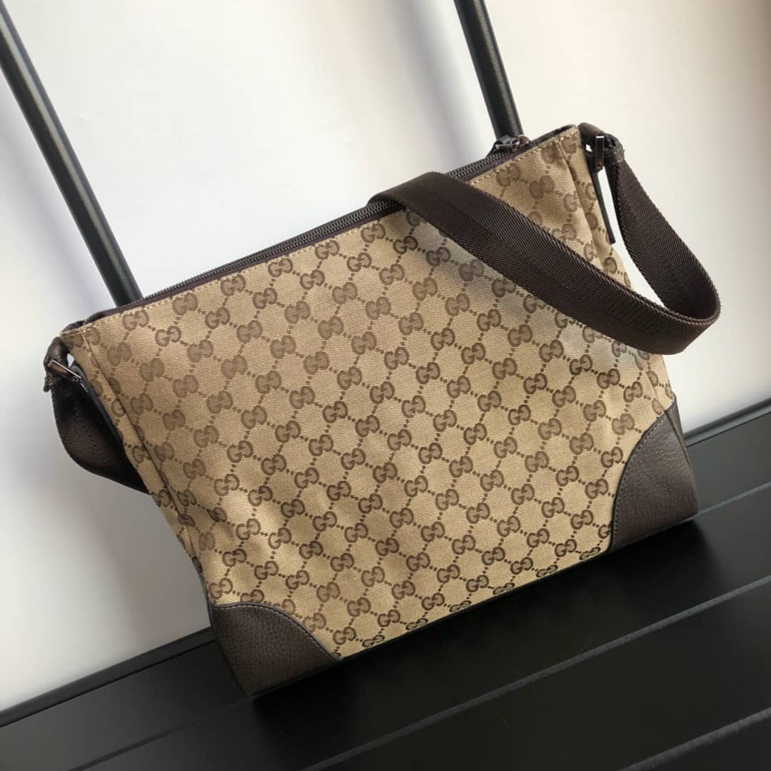 Gucci GG Canvas Shoulder Bag Replica Brown 110054 - DEEPREPS