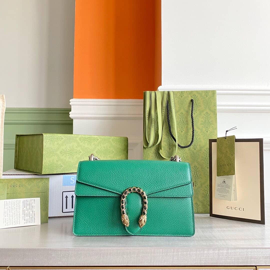 Gucci Dionysus Dupe GG Supreme Dionysus Chain Replica Shoulder Bag Green 400249 - DEEPREPS