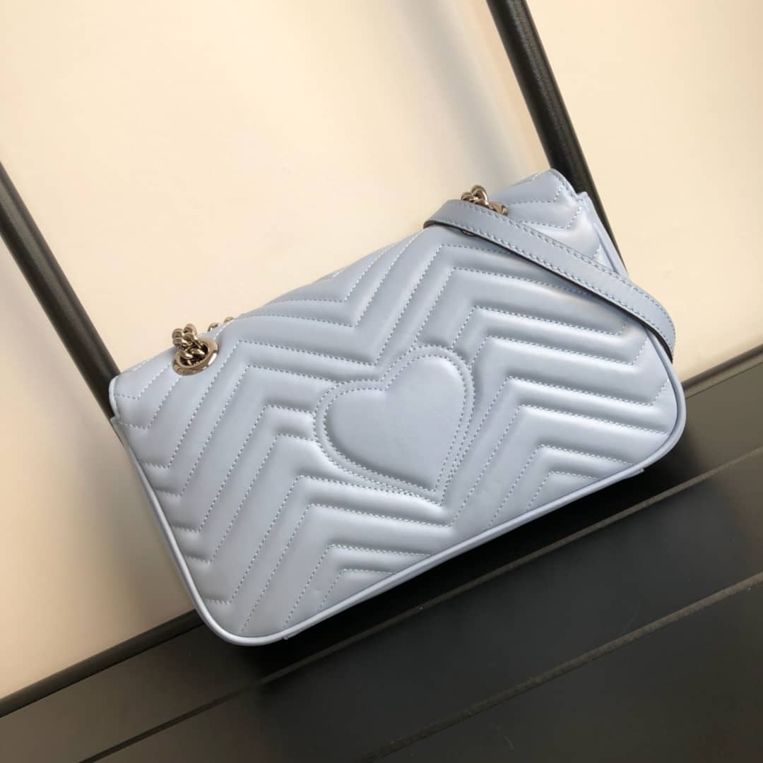Gucci GG Marmont Matelasse Shoulder Bag Replica Blue 443497 - DEEPREPS