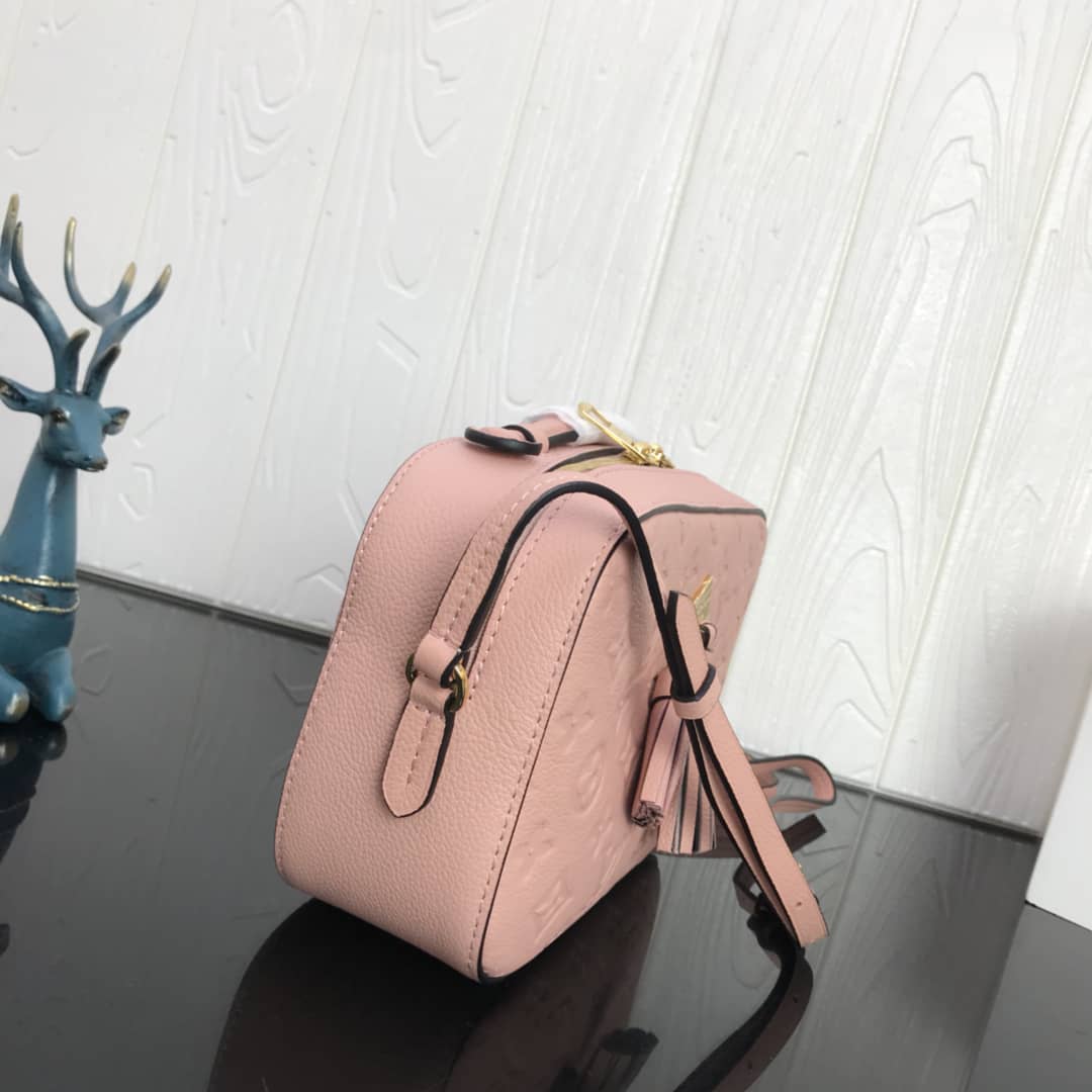 Louis Vuitton Saintonge Monogram Empreinte Replica Bag Pink M44593 - DEEPREPS