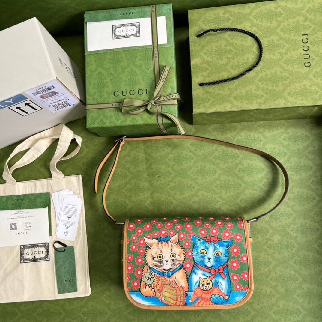Gucci Children Cat Print 664143 Replica Messenger Bag - DEEPREPS