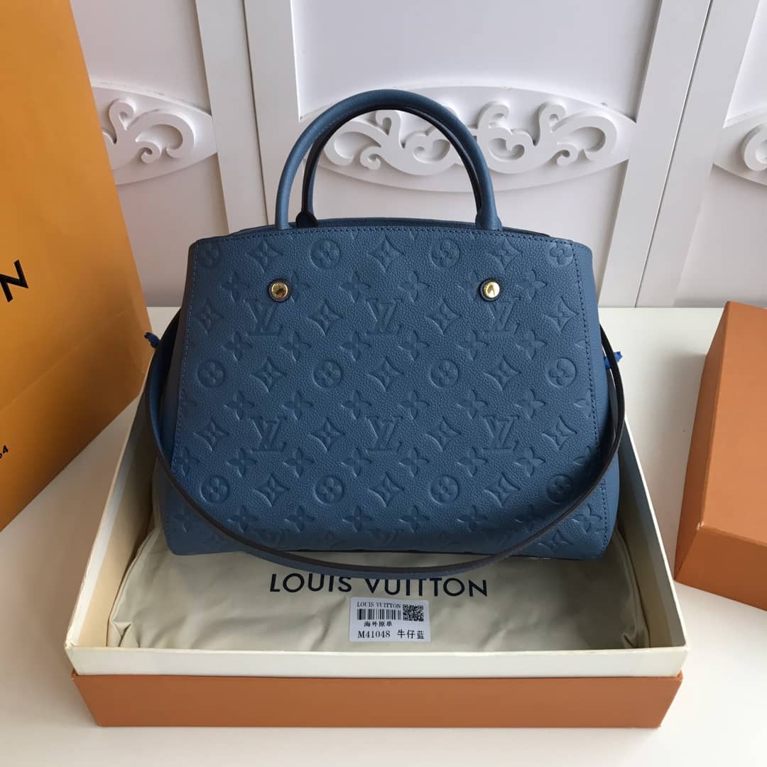 Louis Vuitton Monogram Montaigne MM Shoulder Bag Replica Blue M41048 - DEEPREPS