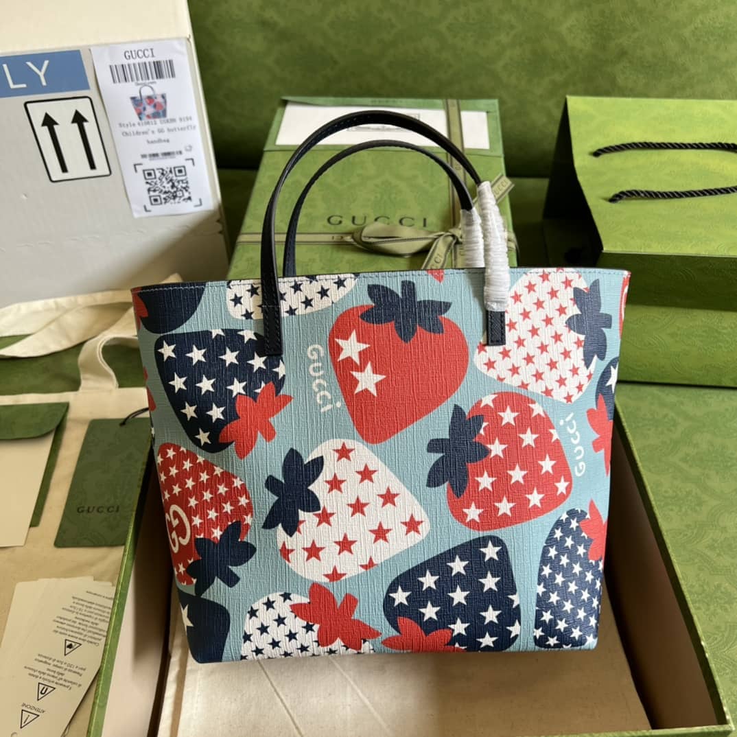 Gucci Children Strawberry Star Print Tote 410812 Replica Bag - DEEPREPS