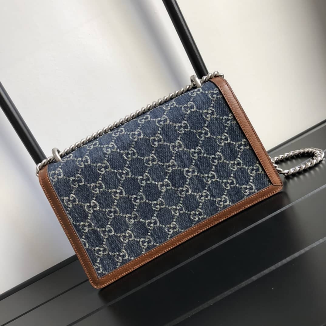 Gucci Dionysus Dupe GG Supreme Dionysus Chain Shoulder Bag Replica Blue 400249 - DEEPREPS