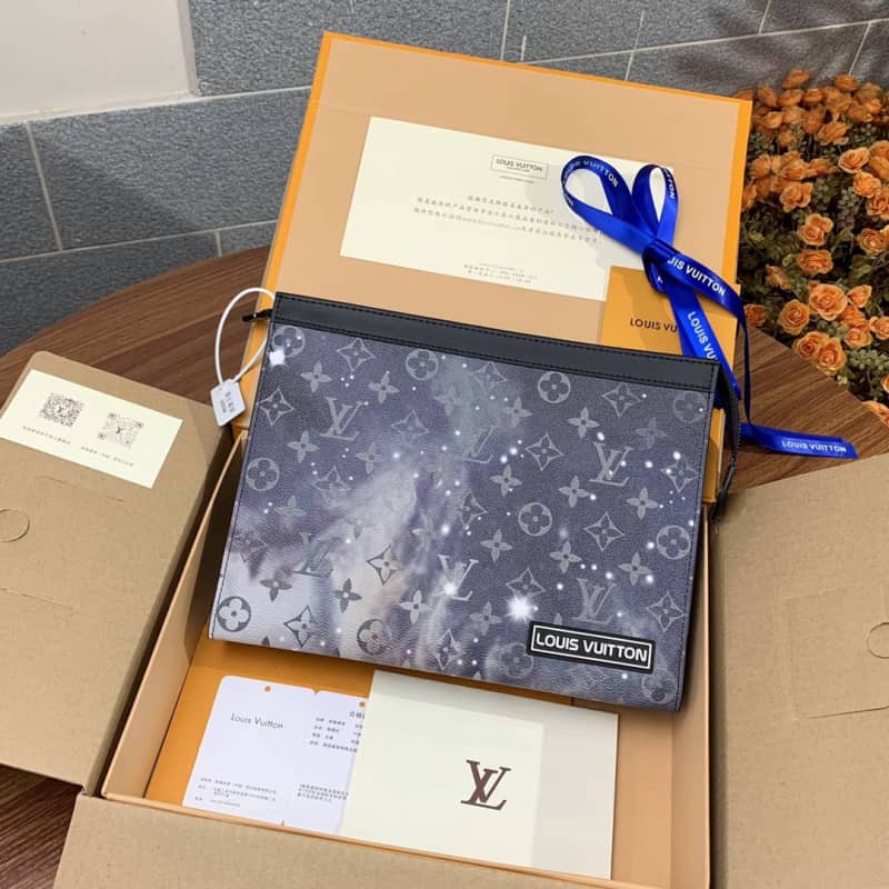 Louis Vuitton Monogram Galaxy Canvas Replica Pochette Voyage Blue M44448 - DEEPREPS