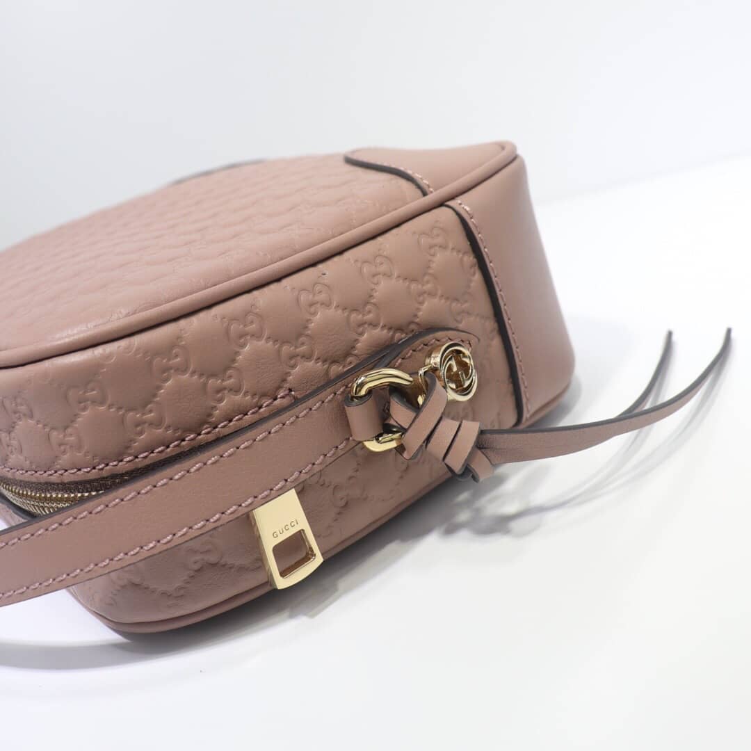 Gucci Bree Guccissima GG Leather Canvas Camera Bag Replica Apricot 449413 - DEEPREPS