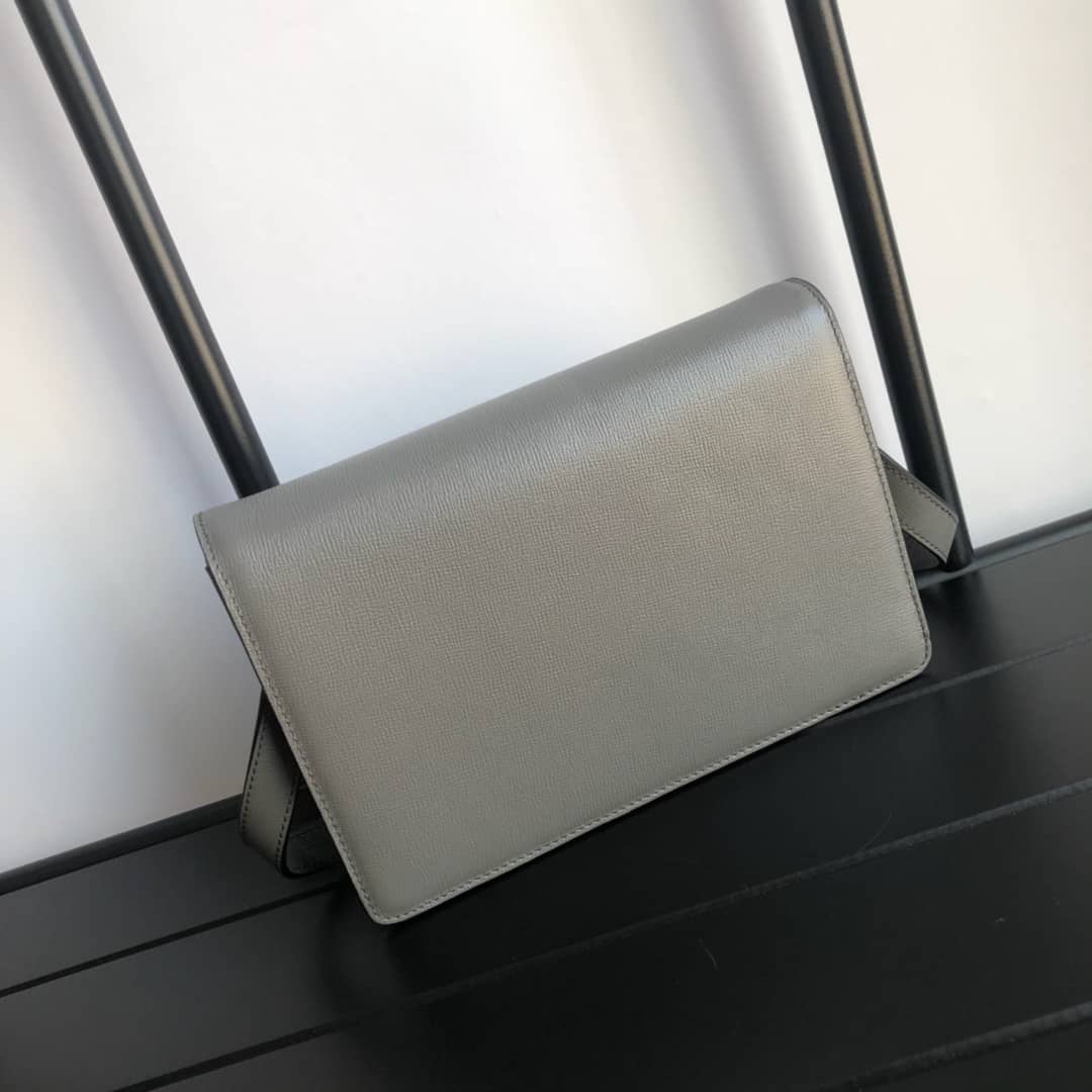 Gucci GG Ring Torchon Leather Shoulder Bag Replica Gray 589474 - DEEPREPS