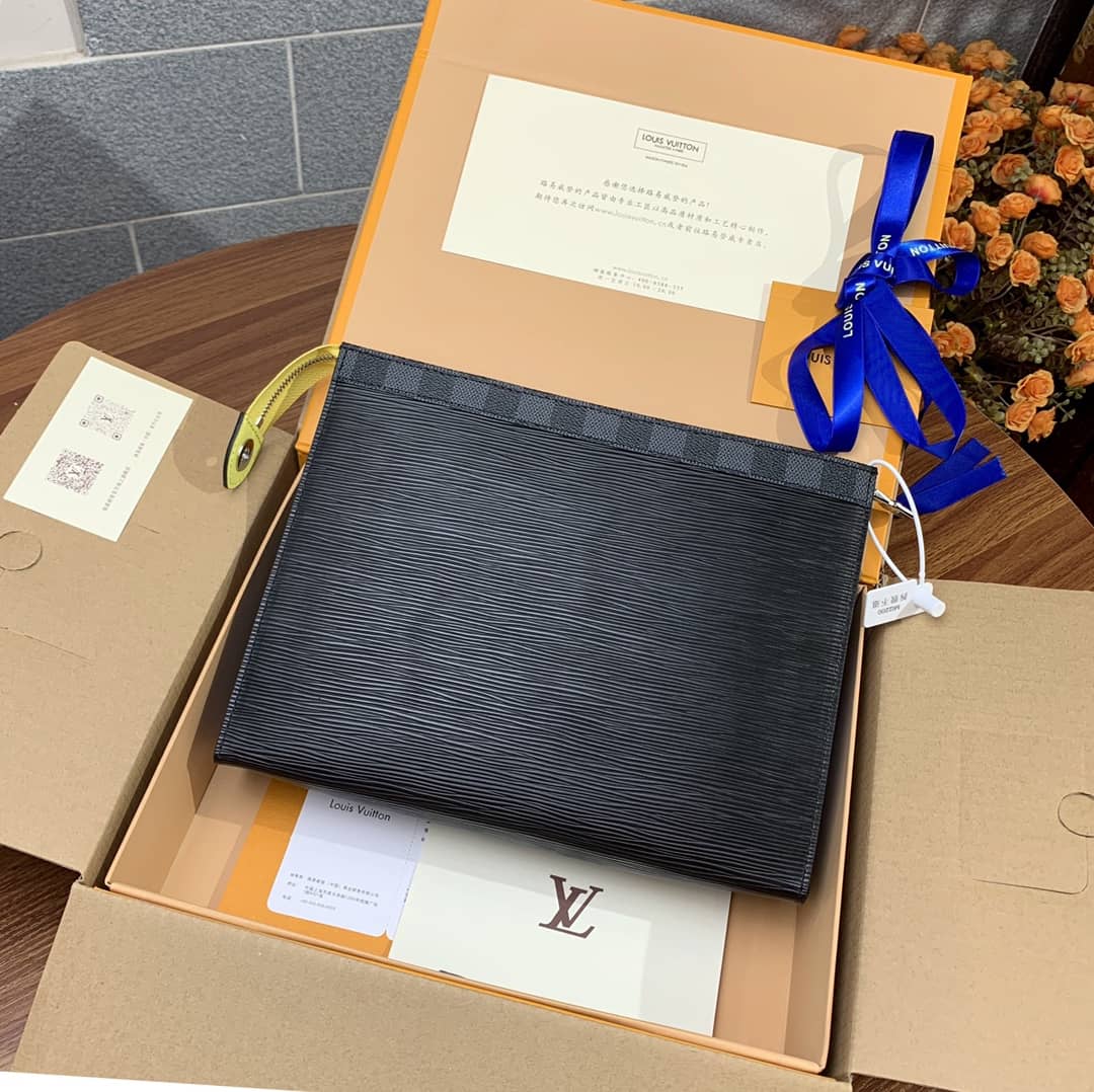 Louis Vuitton Mens Pochette Voyage MM Epi Leather Replica Pouch M67899 - DEEPREPS