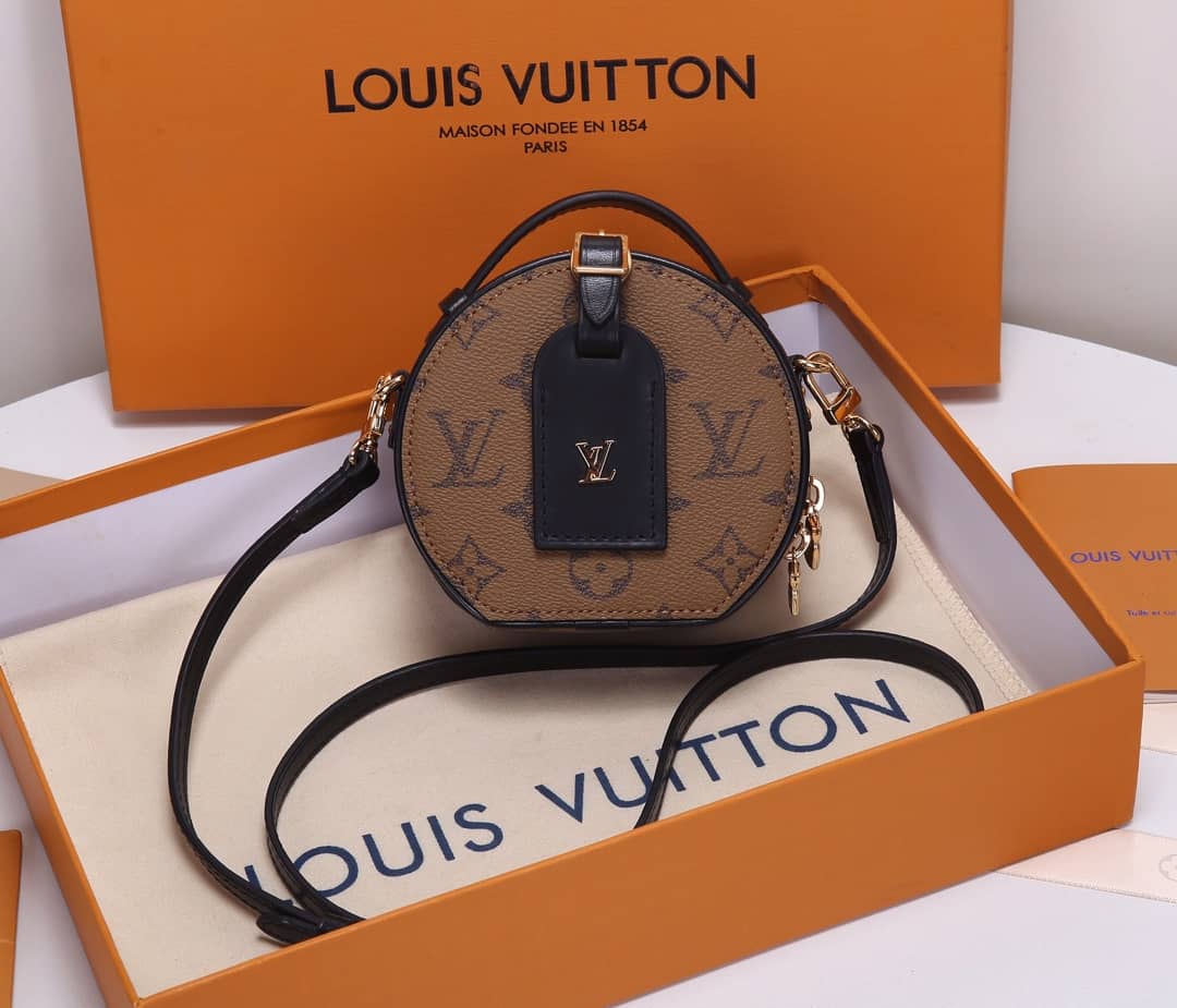 Louis Vuitton Monogram Reverse Mini Boite Chapeau Replica Shoulder Bag Brown M68276 - DEEPREPS
